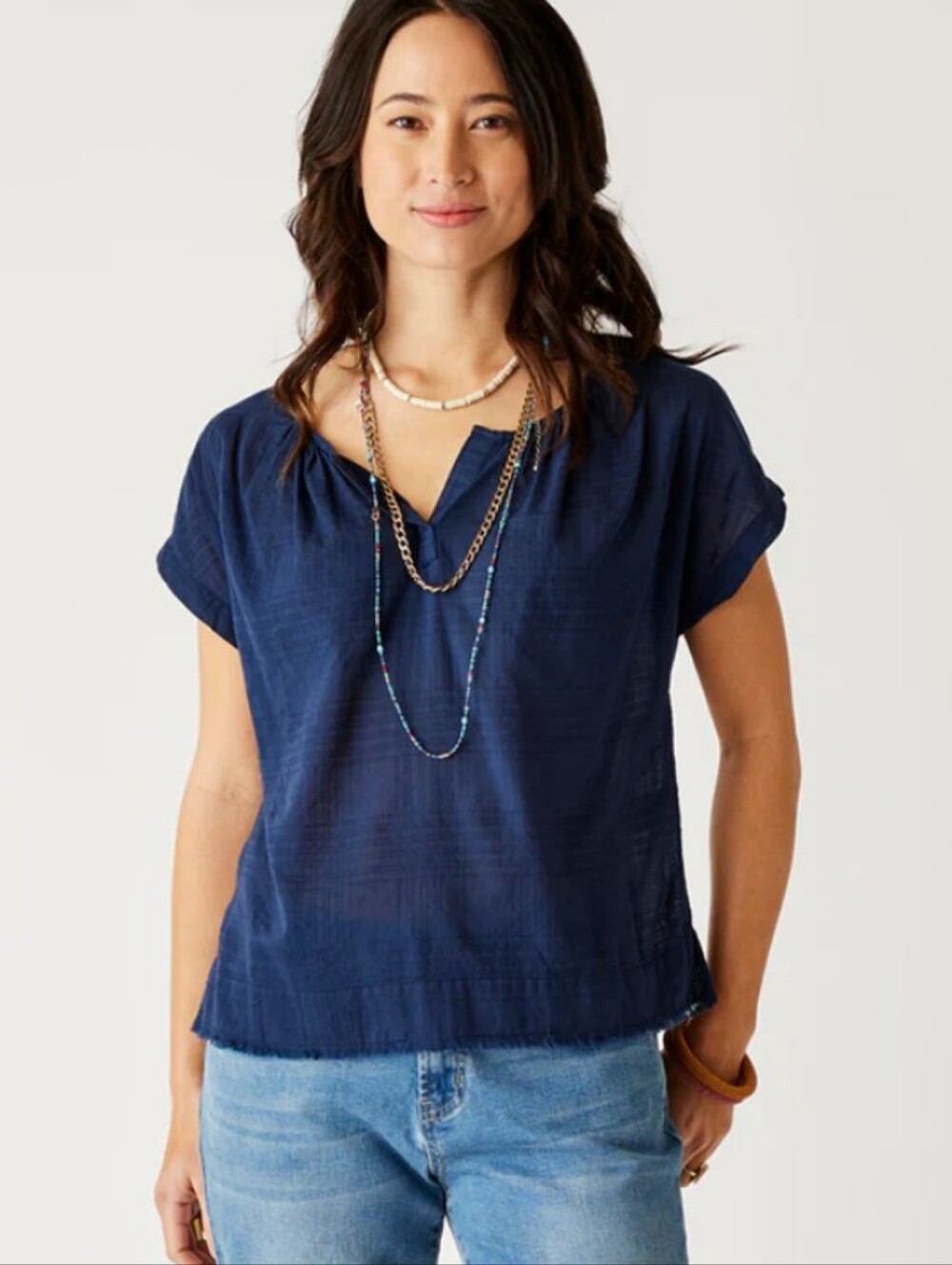 Carve Designs 100% Cotton Textured Top L